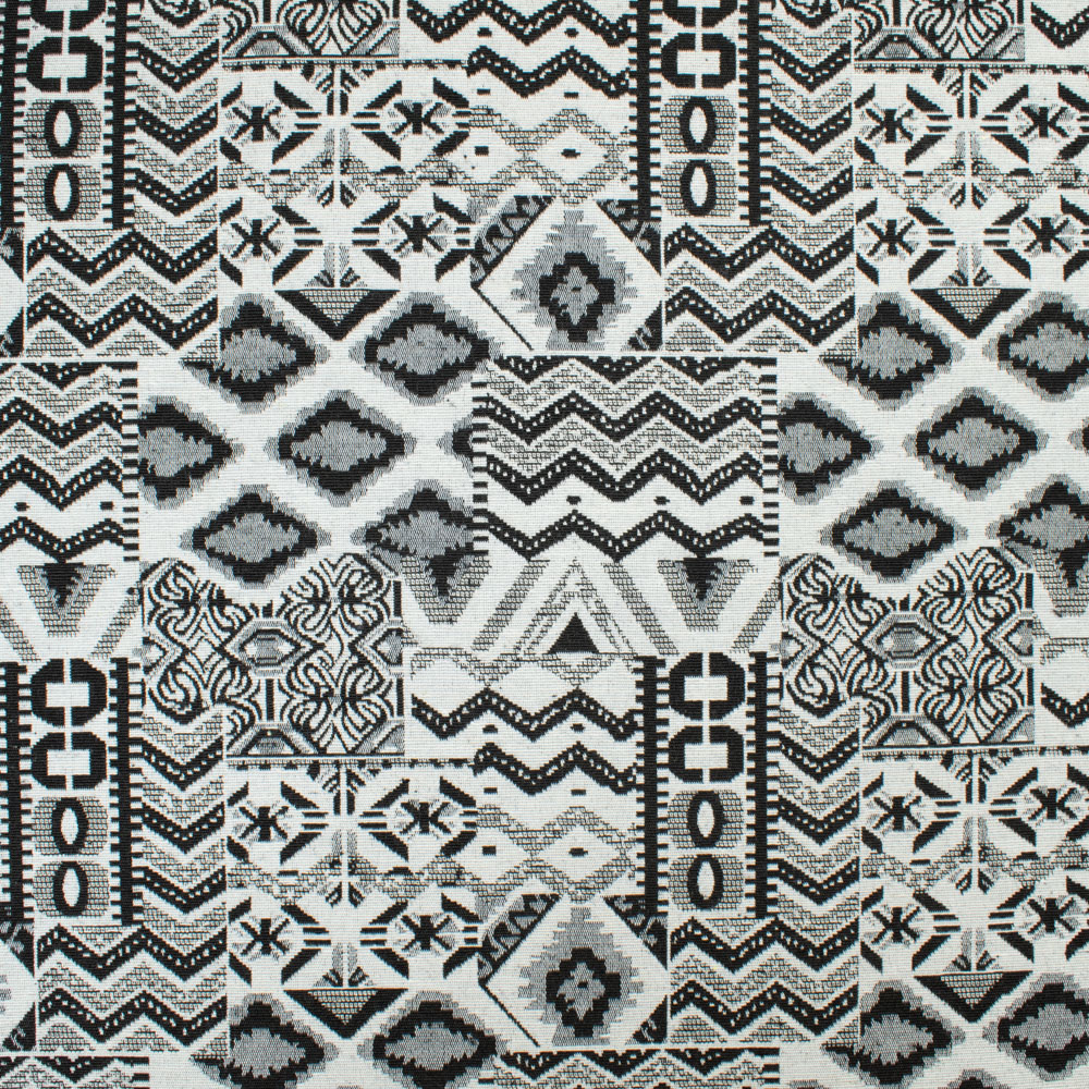 Werning | Ethno Stoffe Muster doppelseitig schwarz Jacquard