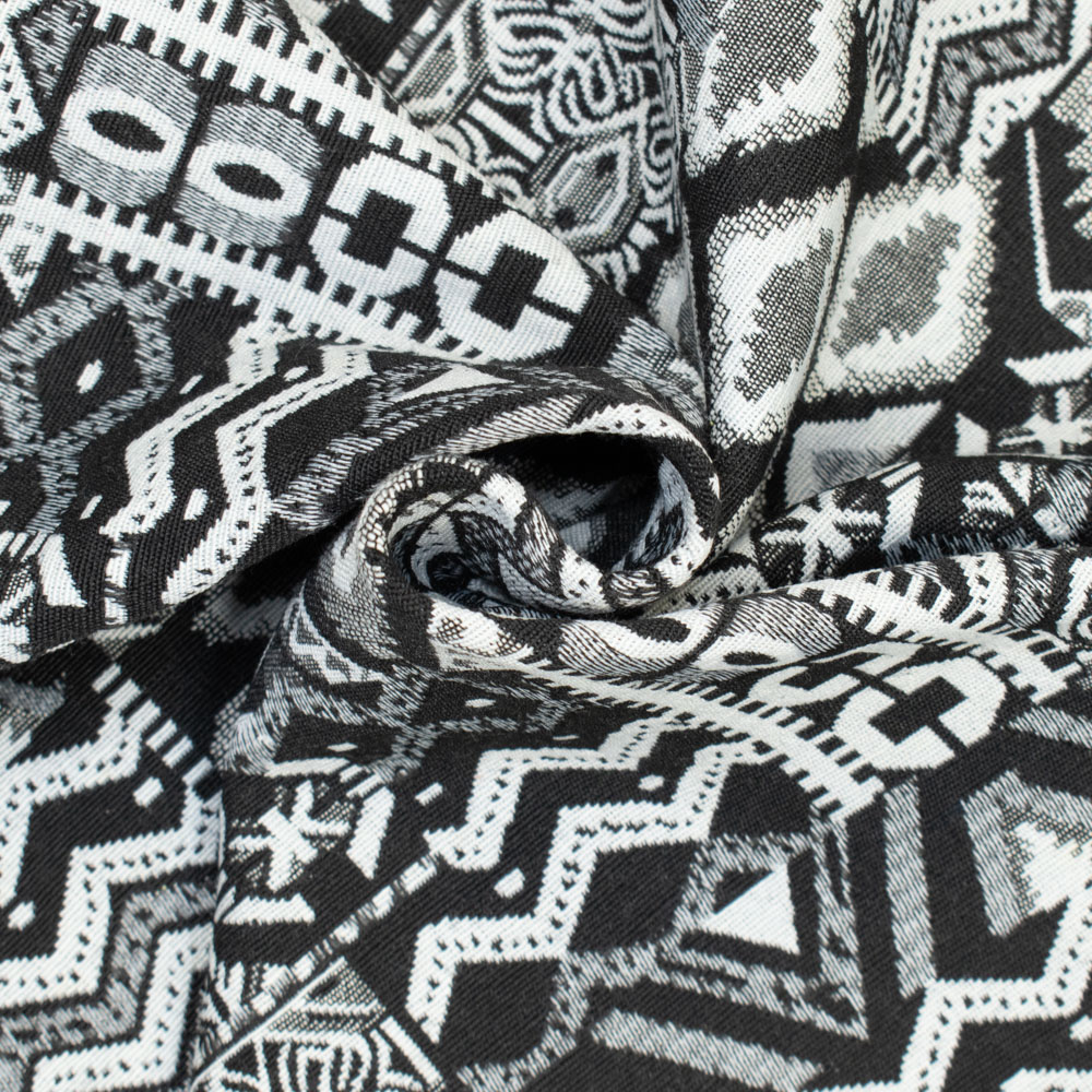 Jacquard doppelseitig Ethno Stoffe Muster | schwarz Werning