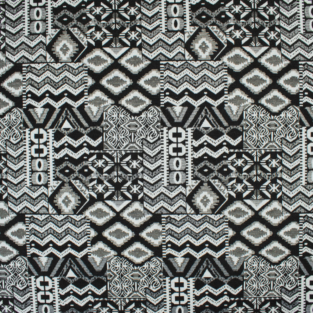 Jacquard doppelseitig schwarz | Werning Stoffe Muster Ethno